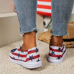 Women's American Flag Walking Shoes Soft Lightweight Breathable Sports Shoes