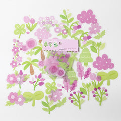 40pcs PET Flowers Waterproof Stickers DIY Decoration Scrapbook Skateboard Phone
