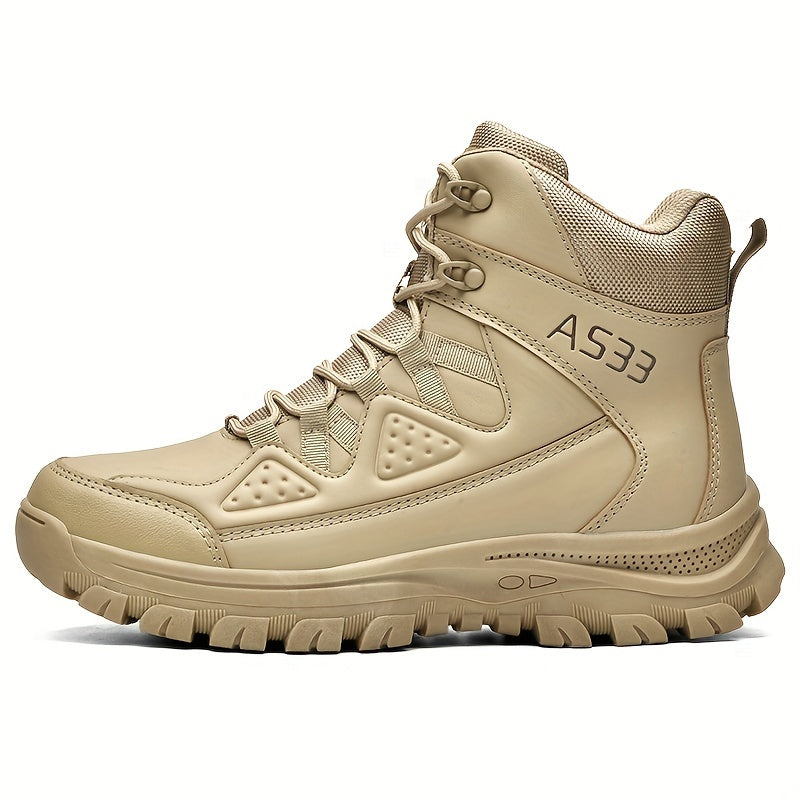 Men's High Top Military Style Hiking Boots Non-Slip Lace Up Shoes
