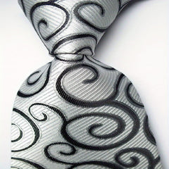 Polyester Cashew Flower Pattern Tie Men's Necktie Set Tie Red Jacquard Woven