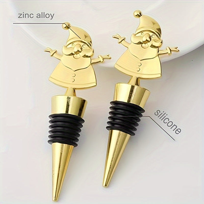 Christmas Deer Wine Stopper Metal Wine Saver With Silicone Grip