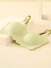 Scallop Trim Wireless Bra Seamless Jelly Strip Bra