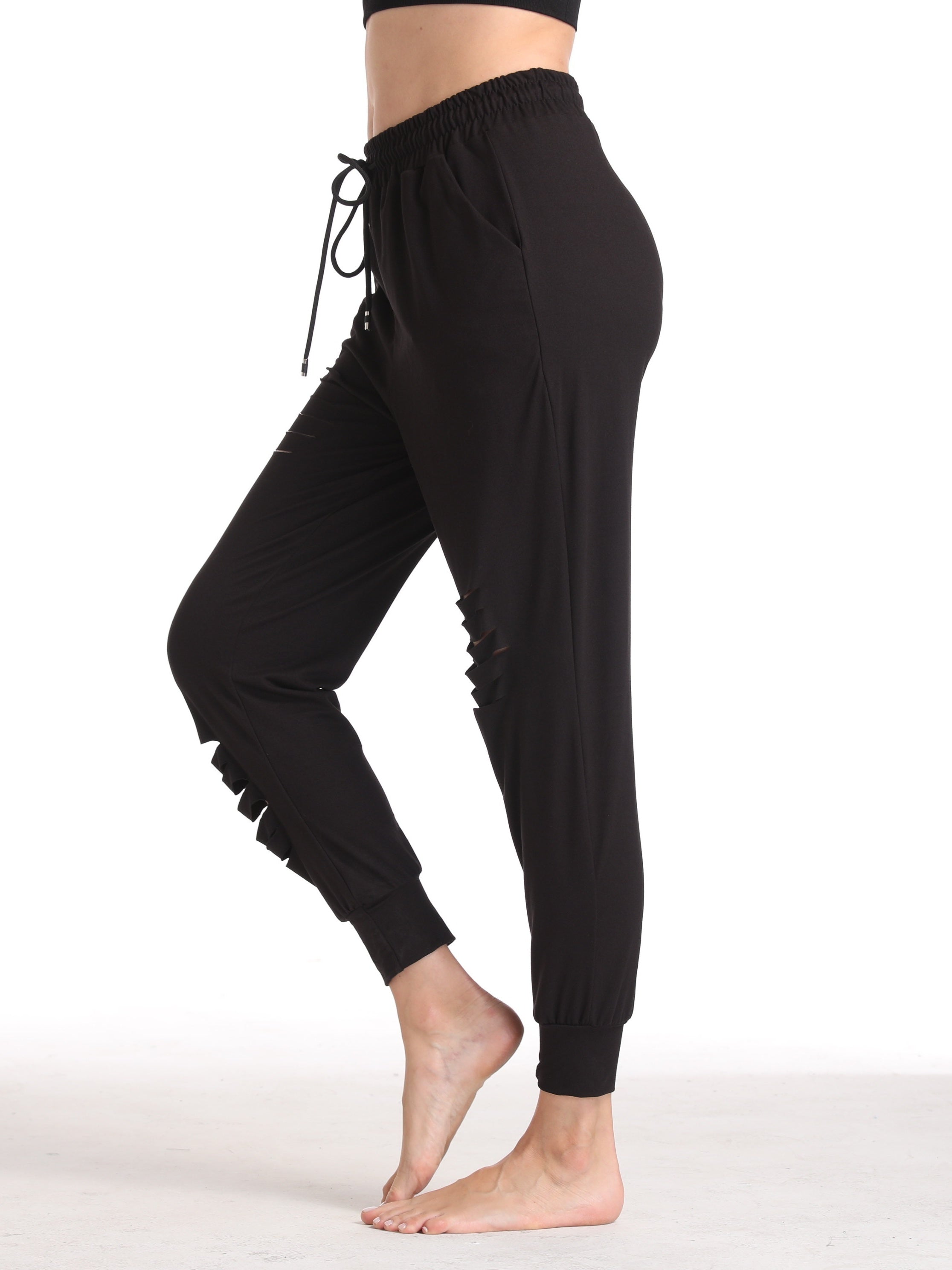 Solid Hollow Loose Pants Sports Fitness Yoga Running Pants