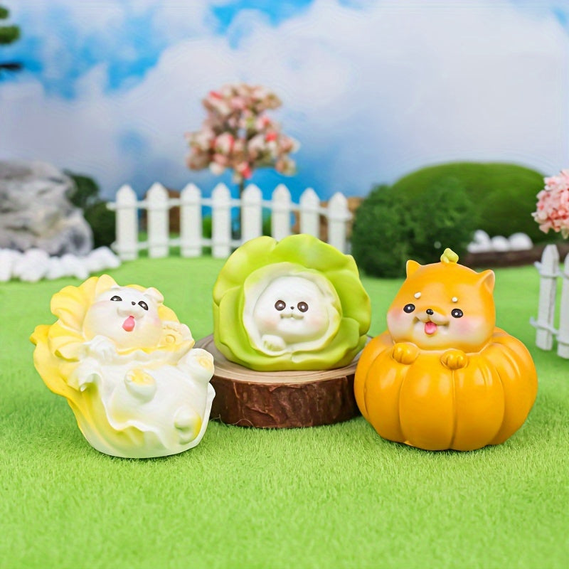 Vegetable Dog Mini Ornament Cartoon Animal Doll Desktop Decoration