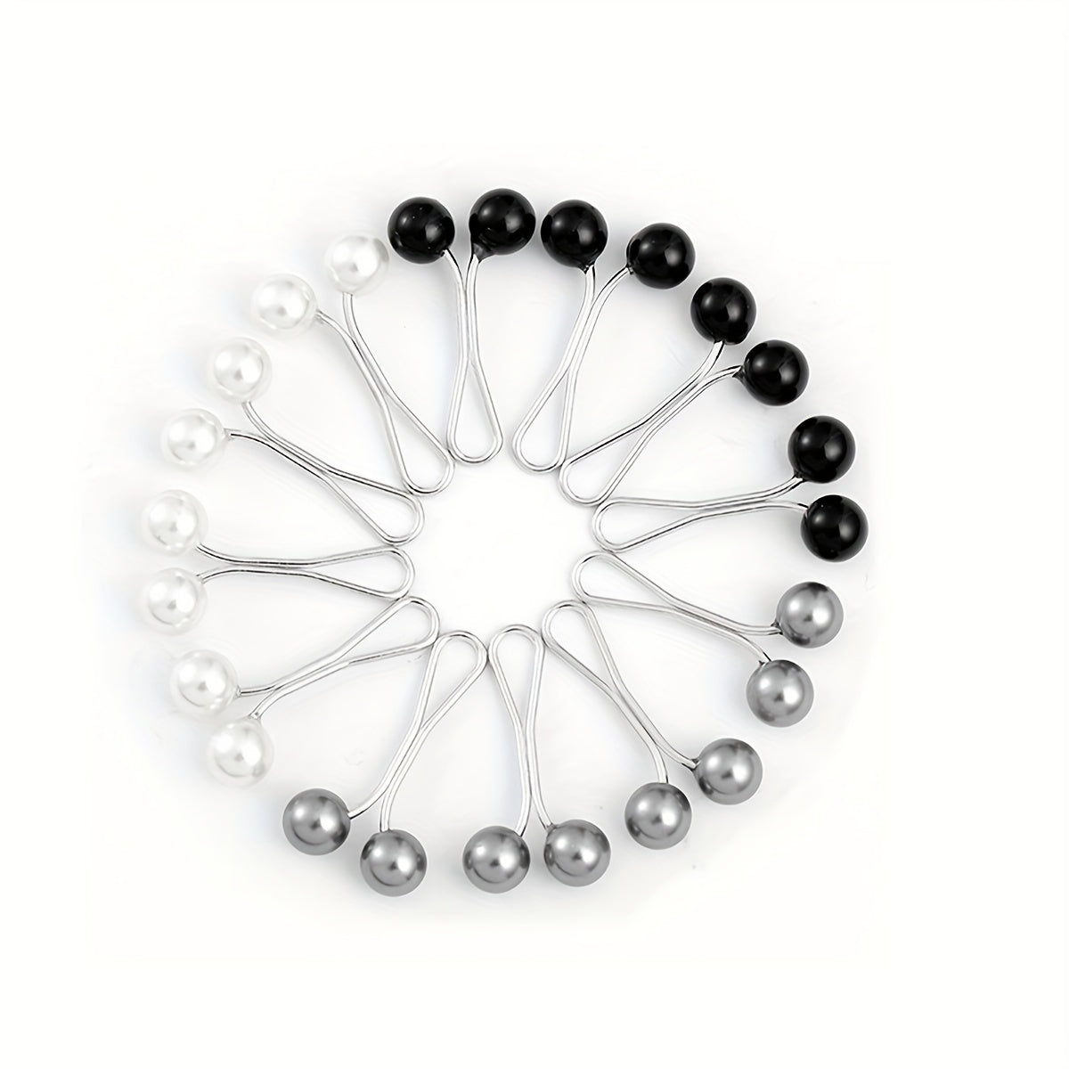 12pc Pearl U-shaped Clips Hijab Pins Headscarf Shawl Clips Safety Pins