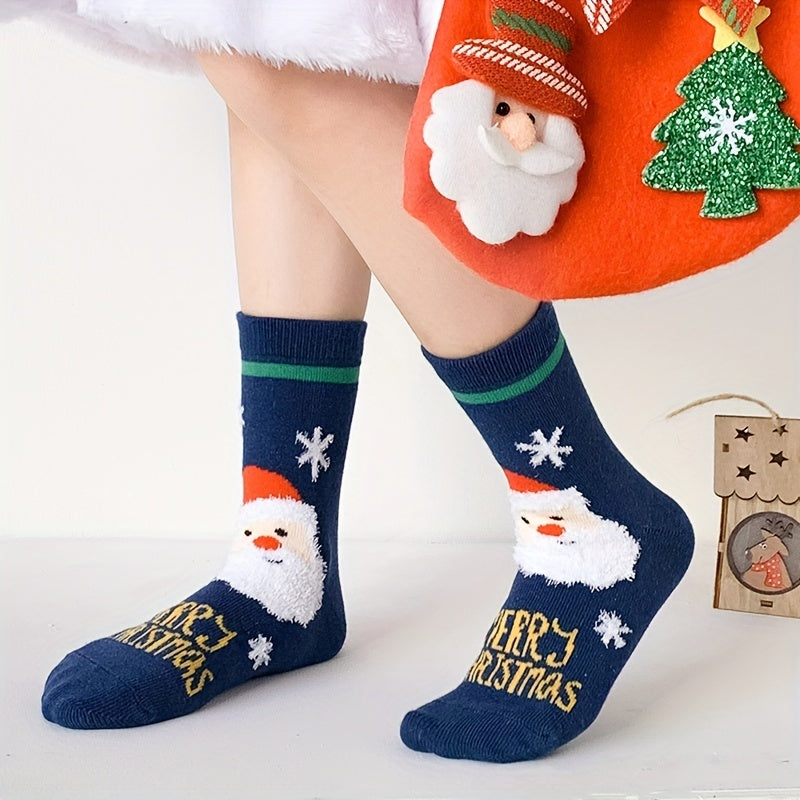 Christmas Socks for Kids - Festive Santa Claus Design