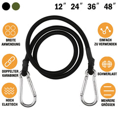 Heavy Duty Elastic Rope With Carabiner for Outdoor Camping Luggage Bike Rack
