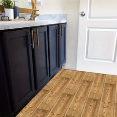 Gray Wood Flooring Peel And Stick Tiles Waterproof for Bathrooms and Kitchens