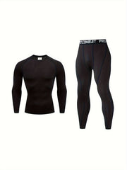 Men's Quick Dry Compression Long Sleeve Shirt & Leggings Set