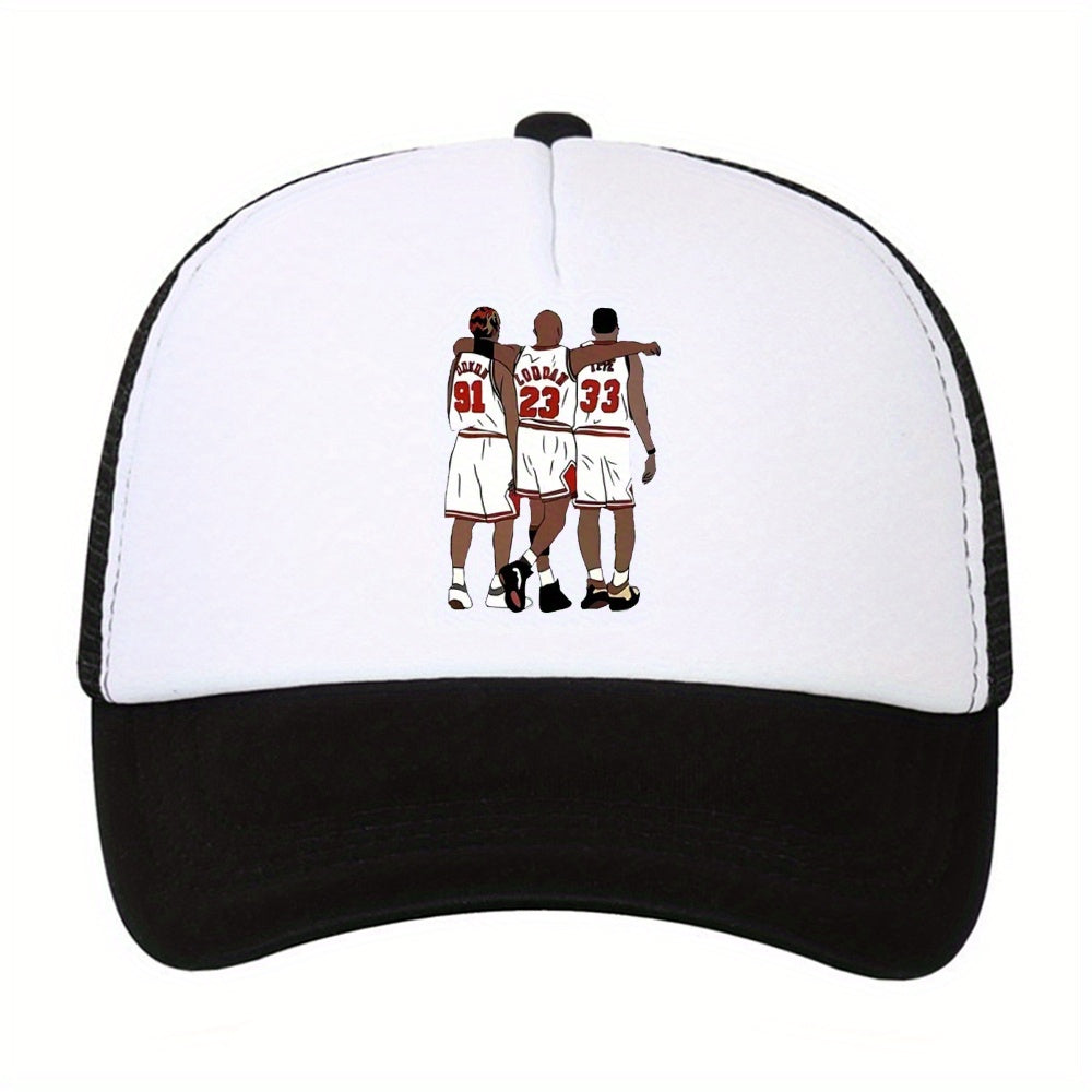 Unisex Mesh Sunshade Breathable Baseball Cap with Stars Embroidery
