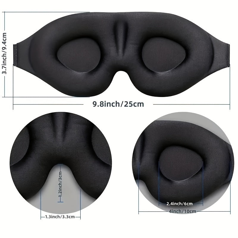 3D Contoured Eye Mask Soft Breathable Blackout for Travel Yoga Meditation