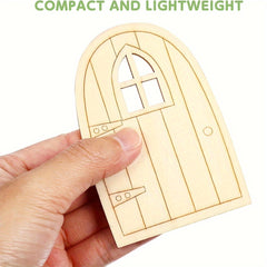 24Pcs Unpainted Wooden Fairy Doors Craft Set for DIY Arts Dollhouses