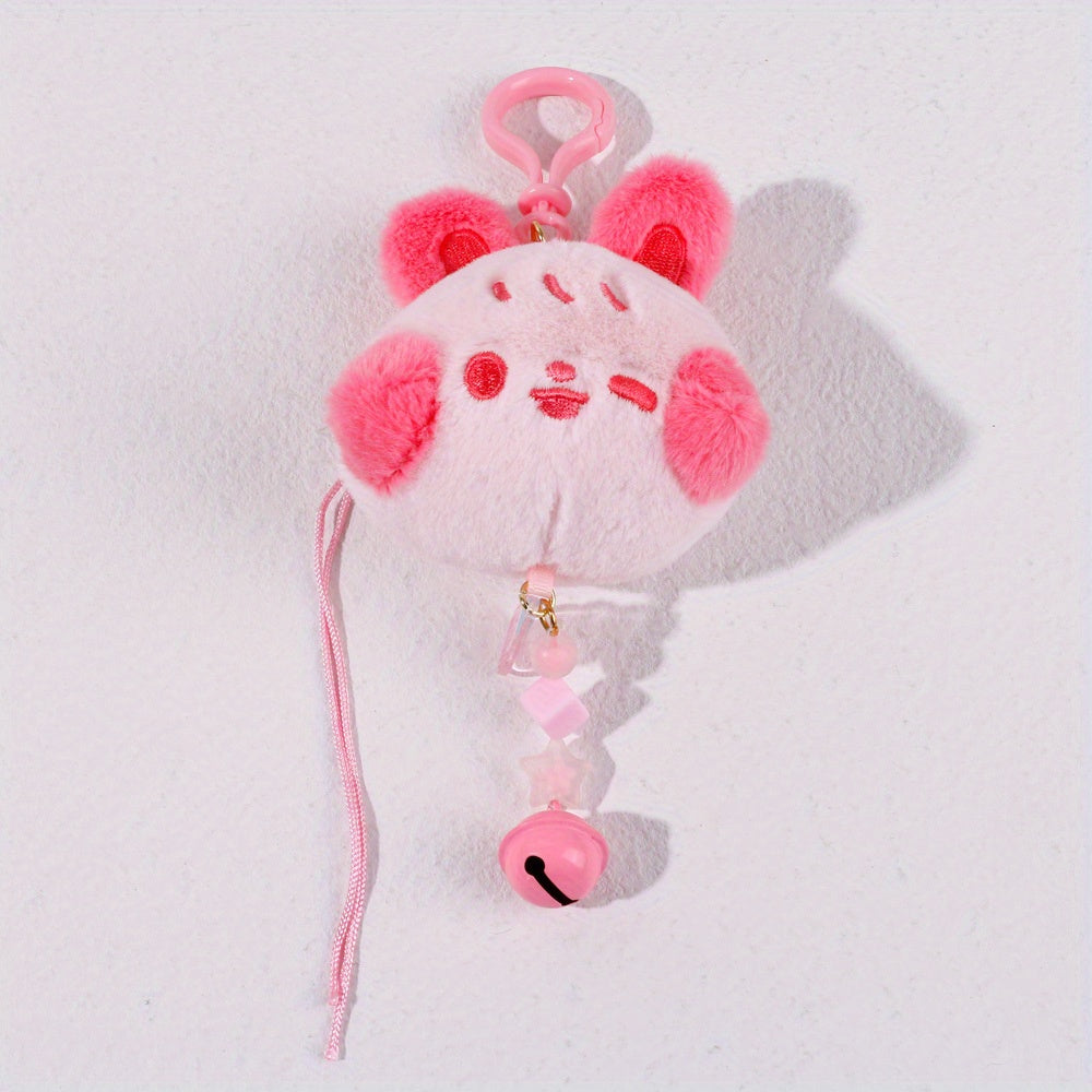 Macaron Blush Rabbit Keychain Pendant Plush Toy For Girls