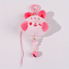 Macaron Blush Rabbit Keychain Pendant Plush Toy For Girls