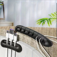 Silicone Desktop Wire Fixer Cable Holder Clip Self adhesive Cable Manager