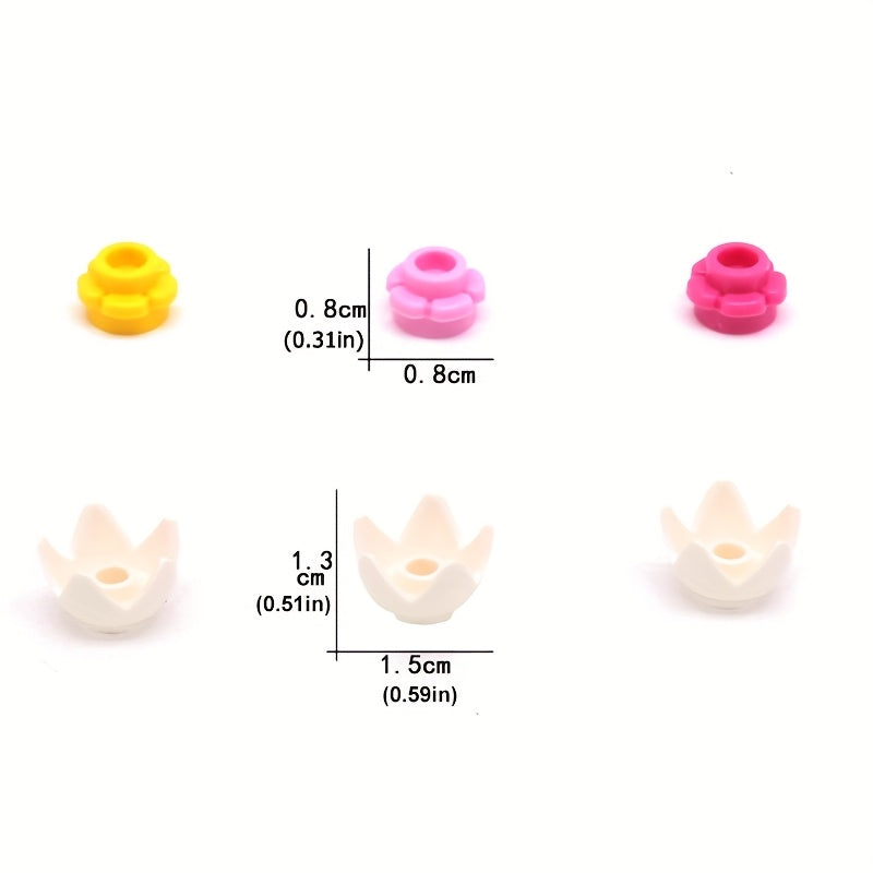 60pcs Flower Building Block Accessories for Lotus Campanula Garden
