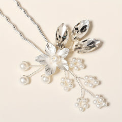 Bridal Floral Hairpin Rhinestone Insert Pin Headdress