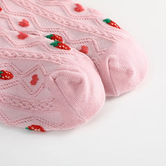 5 Pairs Girls Kids Cartoon Fruit Floral Socks Low Cut Ankle Socks