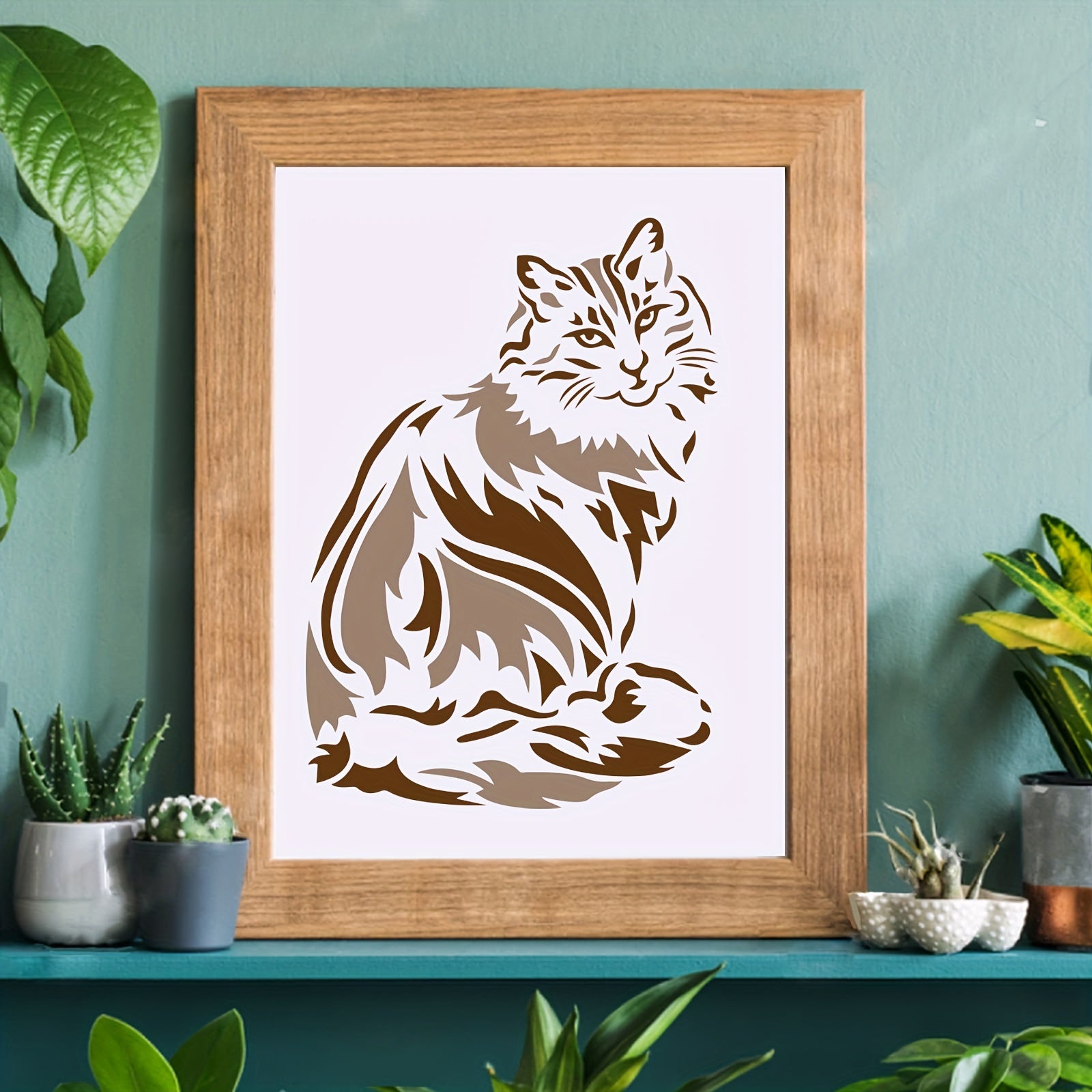 7pcs Cat Painting Stencils for Wall Art Fabric Wood Painting