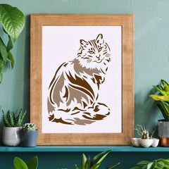 7pcs Cat Painting Stencils for Wall Art Fabric Wood Painting