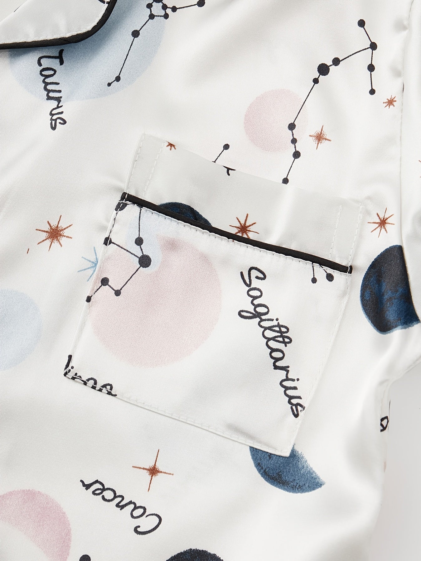 Girls Starry Sky Nightdress Long Sleeve Button Pocket Nightgown