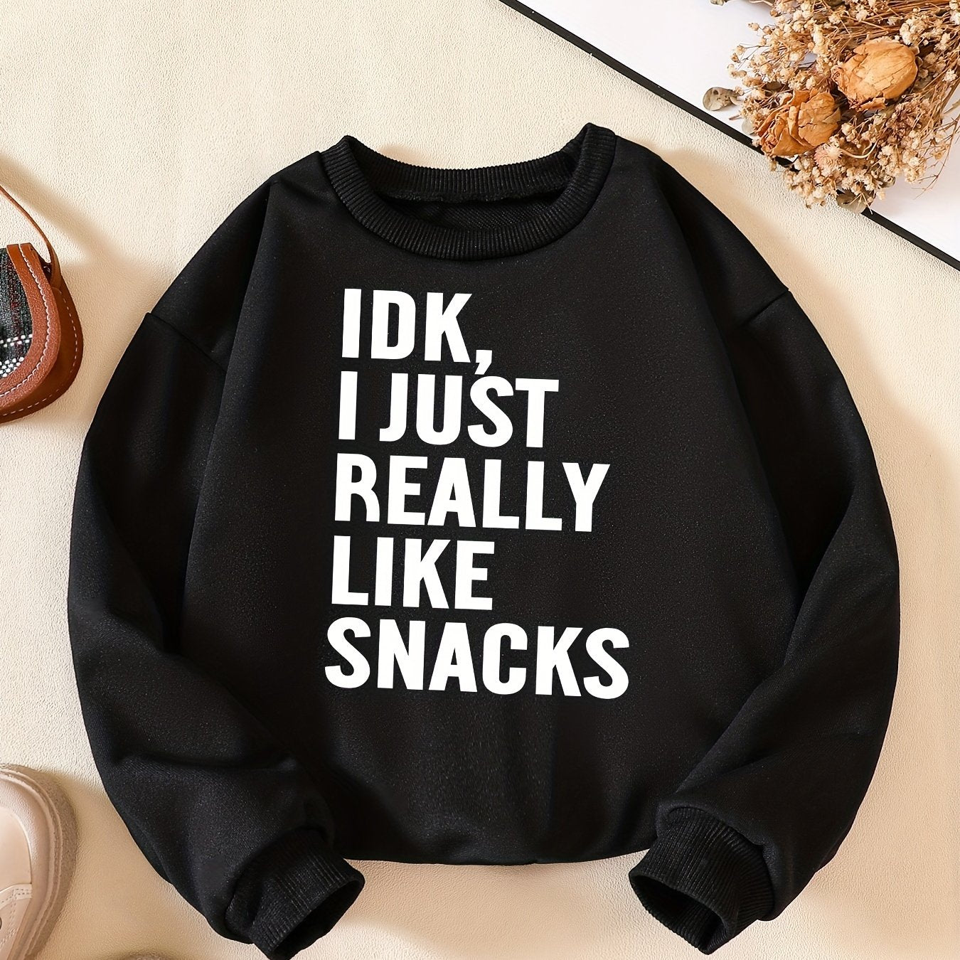 I LIKE SNACKS Boys Casual Sweatshirt Long Sleeve Crew Neck Tops