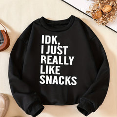 I LIKE SNACKS Boys Casual Sweatshirt Long Sleeve Crew Neck Tops