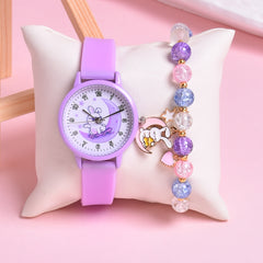 2pcs Set Rabbit On The Moon Girls Quartz Watches with Bracelet