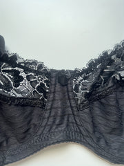 Women's Mini Bow Knot Lace Striped Underwire Bra Plus Size