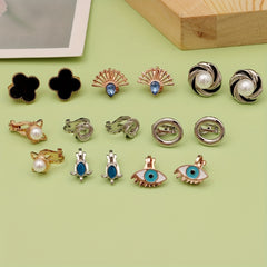 4 Pairs Hypoallergenic Ear Clips For Teens Girls Celtic Knot Gothic