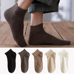 5 Pairs Solid Short Socks Soft & Comfy Women's Stockings & Hosiery