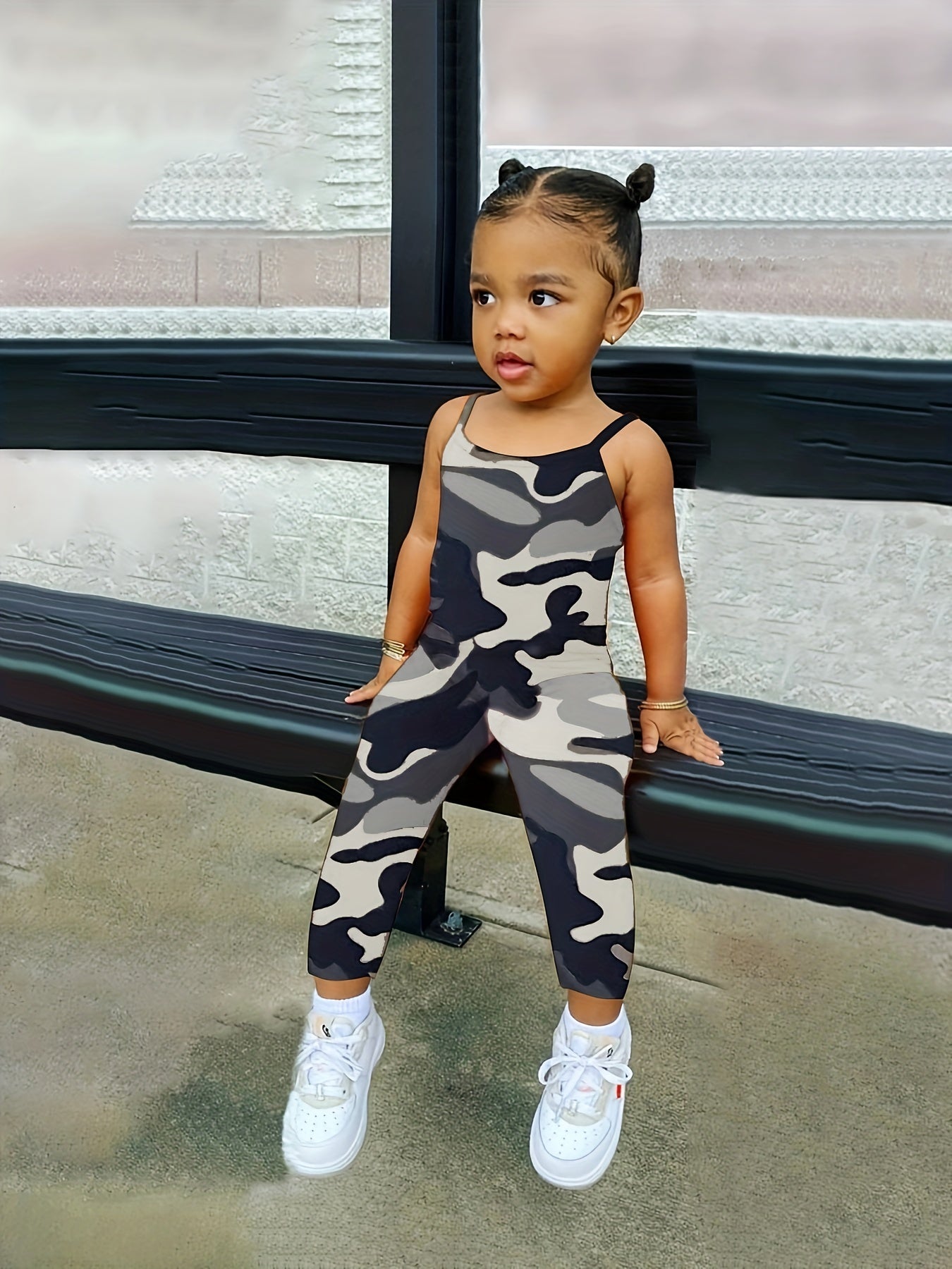 Toddler Girls Camouflage Sports Romper Jumpsuit