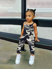 Toddler Girls Camouflage Sports Romper Jumpsuit