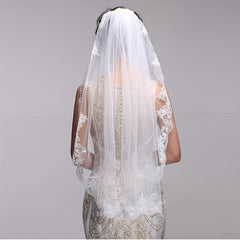 Lace Edge Bridal Veil With Comb Wedding Hair Accessories