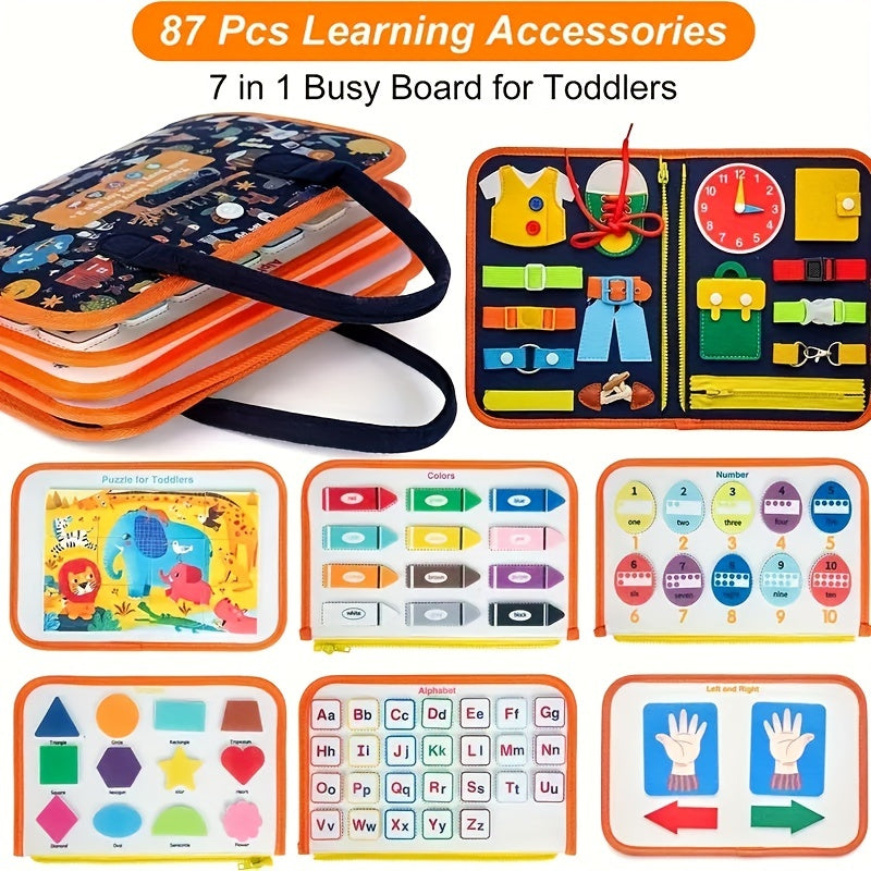 Busy Board Montessori Sensory Toy Educational Travel Toy Fine Motor Skills