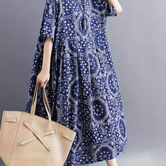 Paisley Print Short Sleeve Maxi Dress
