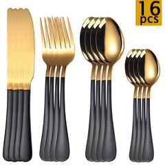16pcs Stainless Steel Cutlery Set for Dining and Restaurant