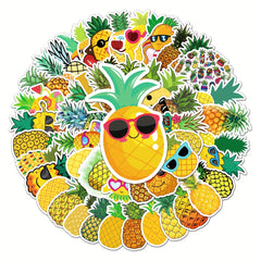 50 Pineapple Pattern Waterproof Stickers Water Bottles Laptop Luggage
