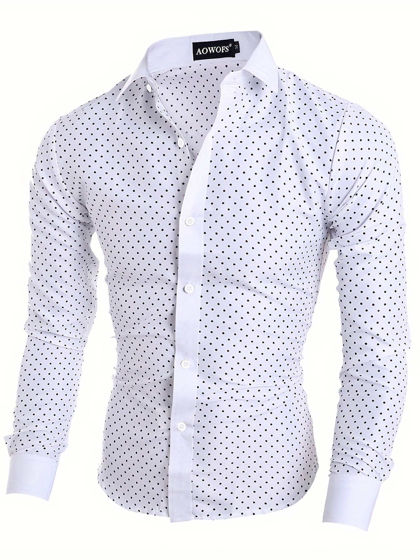 Polka Dot Graphic Print Men's Casual Lapel Shirt