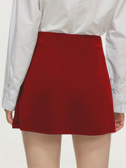 Double Breasted Mini Skirt High Waist Casual Skirt