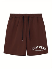 SEATWENG Men's Athletic Print Shorts for Cycling Fitness Gym - Summer Shorts