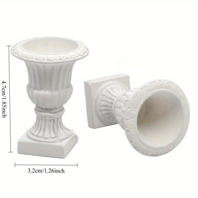 2pcs Mini Garden Decorative Pedestal Basin 1:12 Dollhouse Model Access