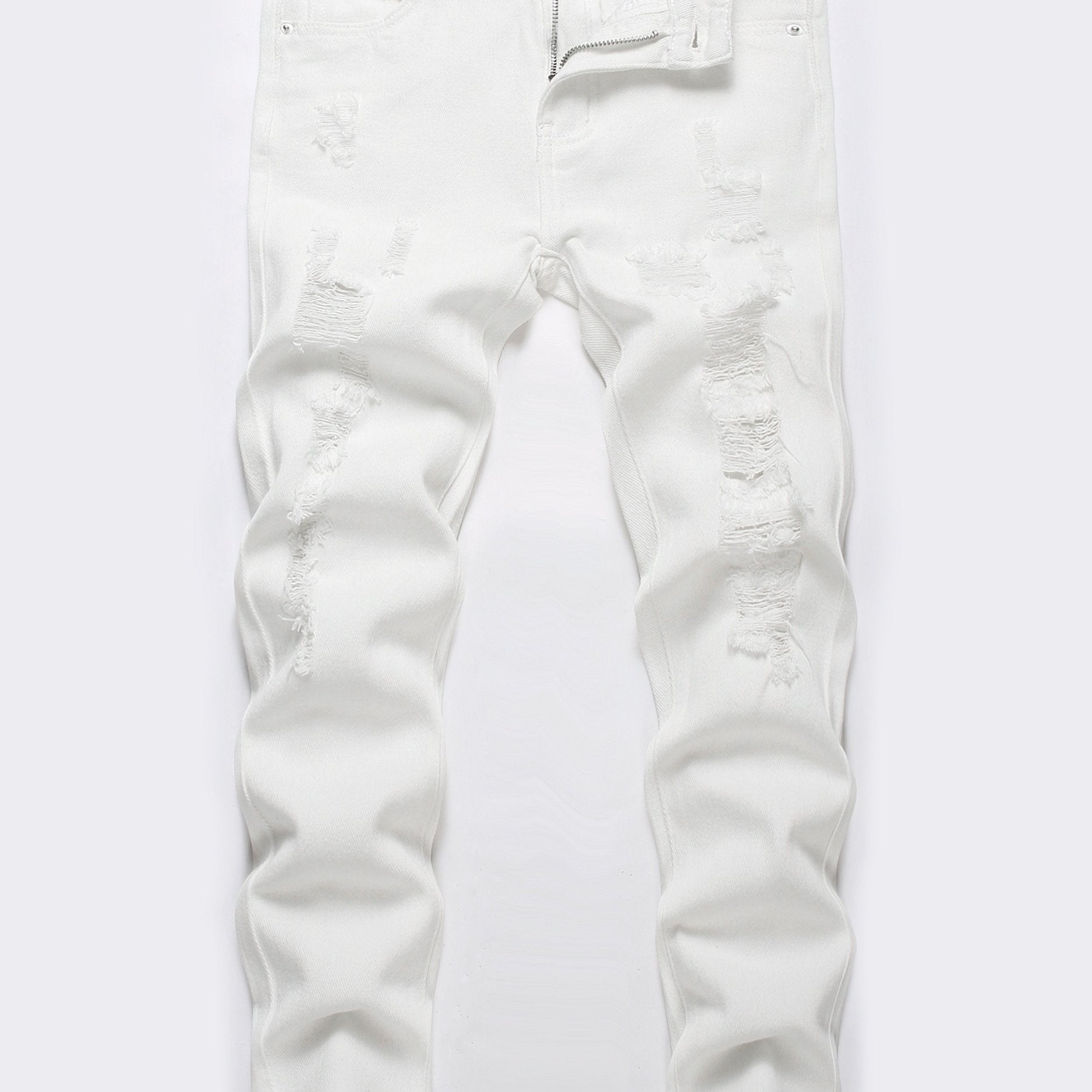 Boys Ripped Jeans Skinny Slim Fit Washed Denim Long Pants Kids Clothing