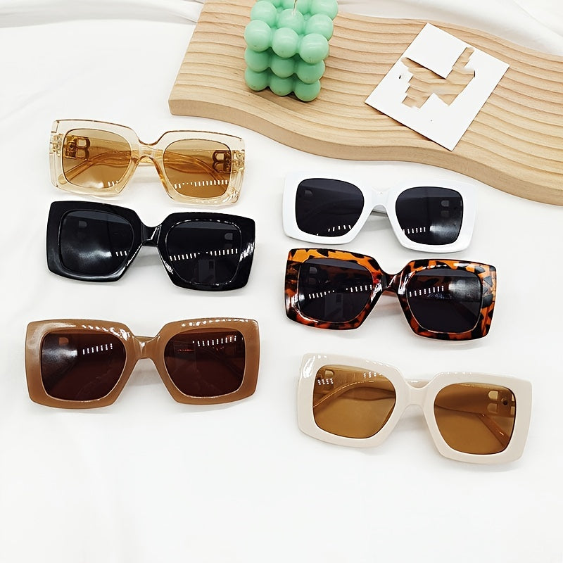 Vintage Square Sunglasses Large Frame Glasses B Letter