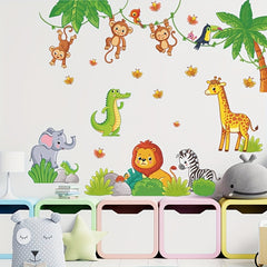 Cartoon Animal Park Monkey Giraffe Wall Stickers Decorative Wall Stickers