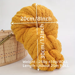 Hand Woven Thick Chenille Yarn Blanket Soft Washable DIY Arm Knit Blanket