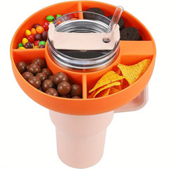 Solid Single Four Grids Snack Bowl For Tumbler With Handle