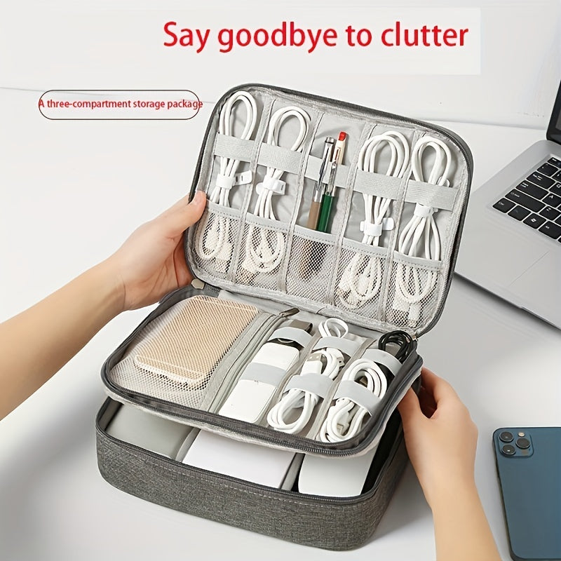 Data Cable Storage Bag Portable Organizer for Outdoor Travel