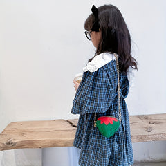 Girls Cartoon Strawberry Shaped Bag Messenger Mini Coin Purse Decorative