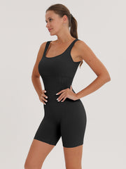 Yoga Rompers Square Neck Sleeveless Sport Romper Bodysuit